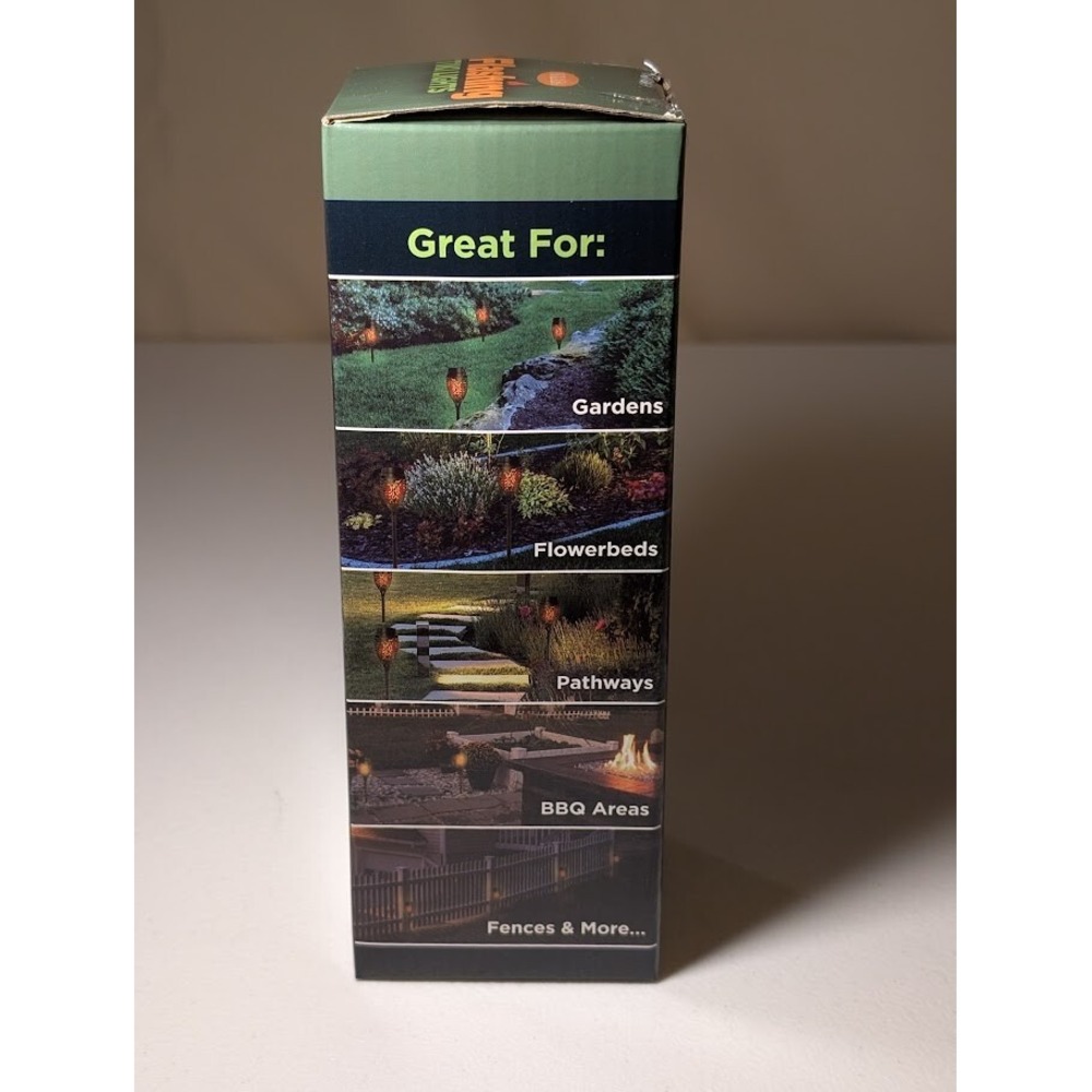 Solasa Flashing Tiki Lights Solar LED Outdoor Waterproof Distressed Box - Picture 3 of 4